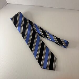 Donald Trump Signature Collection Mens Silk Tie Necktie Blue Stripes MAGA USA
